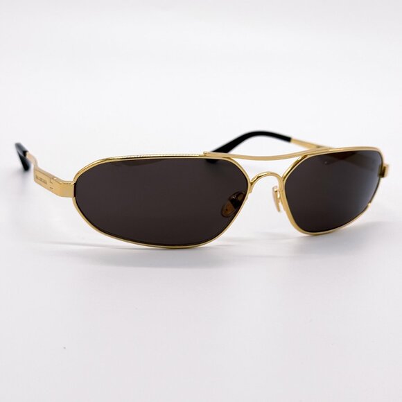 NEW BALENCIAGA BB0227S 001 MEN GOLD/ DARK GREY SUNGLASSES BALENCIAGA - Picture 1 of 12